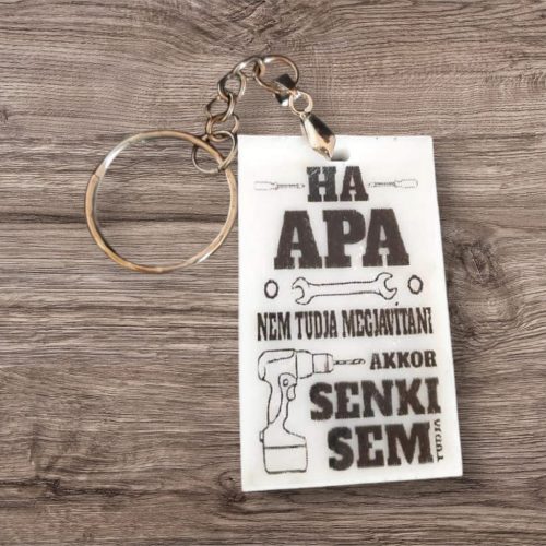 Ezermester apa kulcstartó 